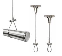 2pcs Supports de Tringle de Douche Plafond Réglables Jusqu’à 150 cm Acier Inoxydable 304 pour Tringles Droites/Courbées