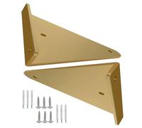 2pcs Supports D'étagère,Equerre Pour Etagere Métalliques Dissimulés,Support D'étagère Flottants,Equerre Pour Etagere Murale Triangulaires,Pour Diy/décoration/fixation Meubles,gold-28x17cm/11 * 6.7in