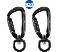 2pcs Swivel Carabiner Clip 360�� Rotatable Spinner Carabiner Small Auto Locking Carabiner 4KN