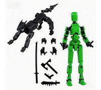 2pcs T13 Action Figurine Figurine D'action Imprimée en 3D modèle d'activité robotique figurine d'action jouet chien robot figurine d'action animale les canapés chambres chambres salons (vert-noir)