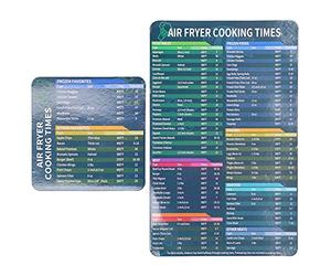2Pcs Tableau des Temps de Cuisson de la Friteuse à Air, Feuille de Triche de L'aimant de la Friteuse à Air Guide Rapide de la Cuisson et de la Friture