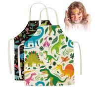 2pcs tablier pour enfants 2 styles mignon tablier de dinosaure pour garçons lavables ＆ peinture résistante aux taches pour les enfants tabliers d'art réglables et respirants pour cuisiner peinture de