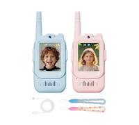 2pcs Talkies-Walkies Vidéo pour Enfant, Interphone Longue Portée avec Caméra HD, Wi-FI Intégré, Changeur De Voix Et Écran, Interphone Vidéo Rechargeable pour Enfant De 3 À 12 Ans