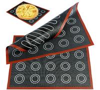 2Pcs Tapis de Cuisson en Silicone pour Macarons, Tapis de Cuisson Silicone Micro Perforé pour Four Anti-Adhérent, Patisserie Accessoires Professionnel Réutilisable pour Macaron/Biscuit