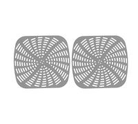 2pcs Tapis Silicone Réutilisable pour Friteuse, Tapis Anti - Rayures 22,2x20,7cm - Résistant à la Chaleur, Antiadhésif, Compatible Air Cooker (Grise)