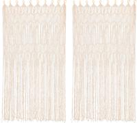 2PCS Tapisserie 39.37*78.74inch Tenture murale Boho Macramé Porte Rideaux Décoration murale