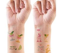 2pcs Tatouages Temporaires Dirty Martini, Autocollants de Tatouage sur Thème Cocktails Décoration Amusante pour 30e Anniversaire pour Femme Fournitures Enterrement Vie de Jeune Fille