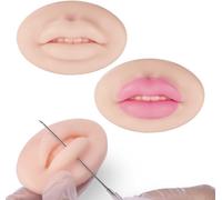 2pcs Tattoo Practice Skin Silicone Ultra Soft Fake Skins 3d Practice Skin For Microblading Permanent Makeup Lips Tattoo Practice Skin For Makeup Lips