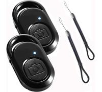 2PCS Télécommande Bluetooth pour Smartphones sans Fil avec Dragonne, Remote Trigger Controller Adapté pour des Photos et des vidéos Le Déclenchement de l'Obturateur Compatible OS/Android/Phone