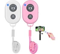 2Pcs Télécommande Bluetooth Selfie Sans Fil Pour Smartphones Avec Dragonne, Adapté Pour Le Déclenchement De L'Obturateur, Compatible Avec Apple Ios Et Android/Iphone/Ipad/Samsung/Autres Téléphones