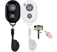 2PCS Télécommande Bluetooth Selfie sans Fil pour Smartphones avec Dragonne, Adapté pour Le Déclenchement de l'Obturateur, Compatible avec Apple iOS et Android/iPhone/iPad/Samsung/et Autres Phone