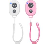 2PCS Télécommande Bluetooth Selfie sans Fil pour Smartphones avec Dragonne,Adapté pour Le Déclenchement de l'Obturateur,Compatible avec Apple iOS et Android/iPhone/iPad/Samsung/Autres Téléphone(Q184)