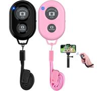 2PCS Télécommande Bluetooth Selfie sans Fil pour Smartphones avec Dragonne, Adapté pour Le Déclenchement de l'Obturateur, Compatible avec Apple iOS et Android/iPhone/iPad/Samsung/Autres Téléphones