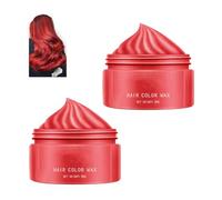 2pcs Temporary Hair Color Wax, One-Time Temporary Modeling Colour Hair Dye Wax, Easy Washable Instant Hair Dye, Temporary Hair Color For Man, Woman, Party Or Cosplay (Red)