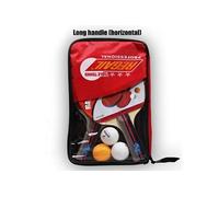 2pcs tennis de table professionnel raquette de ping-pong raquette batte + 3pcs sac de balle ensemble rouge