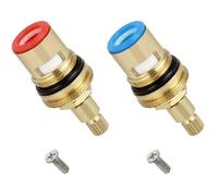 2Pcs Tête a Disques Céramique,1/2"" Cartouches Céramique, Universelles de Rechange pour Robinet en Laiton 20 Crans x 53mm Rechange