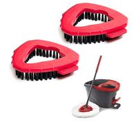 2pcs Tête de Brosse à Récurer pour Vileda, Compatibles avec Vileda Turbo Spin EasyWring, Tête de Brosse Multifonction, Brosse à Balai Triangulaire, Brosse à Récurer pour Salle de Bain