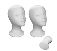 2pcs Tête Mannequin Femme Polystyrène - Tête De Mannequin En Polystyrène, Support De Perruque En Mousse TêtesDe Mannequins, TêteDe Mousse Pour Chapeaux, Perruques, Lunettes De Soleiles