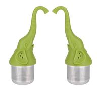 2PCS THE Infuseur, mignon Elephant Tea Caser Silicone en acier inoxydable Fine Mesh Filtre Gadget pour la tasse de tasse (Vert)
