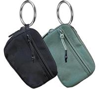 2PCS The Iris' Wallet, The Iris Pouch Wristlet, Women's Waterproof Nylon Keychain Wallet, Zip Card Case with ID Window (02)