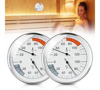 2pcs Thermomètre De Sauna Hygromètre 2 En 1 Thermomètre Et Hygromètre De Sauna Thermomètre Hygromètre, Thermo-Hygromètre Thermomètre Analogique Hygromètre Pour Intérieur Extérieur