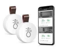 2pcs Thermomètre Hygromètre Intérieur Bluetooth, Mini Thermomètre D'intérieur, Capteur de Moniteur de Température de Thermomètre