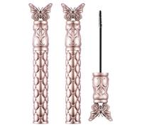 2PCS Thick, Curling, Long-lasting Mascara, Waterproof, Sweat-proof, Lengthening, Non-smudged, Black Mascara with Butterfly-Design Case, No Clumping, for Dramatic Lashes, 3ml/pcs