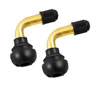 2Pcs tiges de Valve PVR70 coudées à 90° Tige en Laiton, Base en Caoutchouc à Clipser, Compatible avec la Plupart des Jantes de pneus sans Chambre à air Moto Scooter VTT (diamètre Applicable 11,3 mm)