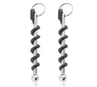 2pcs tire-bouchon porte-clés, mini petit porte-clés en acier inoxydable ouvre-bouteille pour bouteilles de vin multifonctionnel ouvre-boîte tire-bouchon bouteille en verre bocal