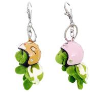 2Pcs Tortue en Peluche Porte - clés,Pendentif en Peluche Porte-clés Petit Vert Décoratif Dessin Animé en Peluche Porte-clés Poupée Tortue Porte-clés en Peluche pour Décoration de Sac à Dos