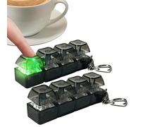 2pcs Touche De Clavier Anti Stress Lumineux - Porte-clés Claviers Antistress 4 Boutons avec Lumières, Porte-clés Fidget Toys, Jouets Anti-Stress pour Clavier pour Adultes Et Enfant