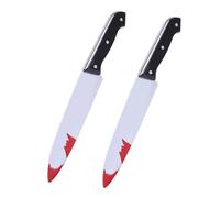 2pcs TOYS Halloween Couteaux Sanglant Prop, Couteau Halloween avec Faux Sanglant, Faux Knife Horrible en Plastique Accessoires, 30cm, Plastique Arme Factice, déguisement et décoration pour cosplay