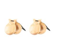 2Pcs Traditional Castanet Wood Spanish Castanets Flamenco Dance Castanets with String Hand Clapper Orff Music Instrument Percussion Wood Instruments