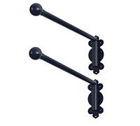 2Pcs Tringle À Rideau À Bras Pivotant, Tringle À Rideau Tringle À Rideau Panneaux Latéraux Présentoir Pour Rideaux De Fenêtre Avec Épis De Faîtage Pour Porte D'entrée, Noir, 70cm