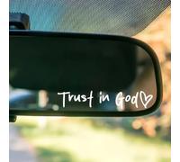 2PCS Trust in God Car Rearview Mirror Sticker Car Rearview Mirror Decal Inspirational Vinyl Sticker Ideal Christian Gift for Women Upgrade Your Style with Cute Trendy Automotiv Decal(blanc)