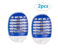 2pcs Tueurs de Moustiques, Lampe LED, UV Anti Moustique, Prise Anti Insectes Electrique avec lumière bleue pour salon, chambre