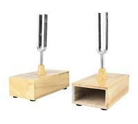 2pcs Tuning Fork 440HZ Virbration Vibration avec Boîte de Résonateur en Bois, Sonic Energy Science Education Cadeaux Scientifiques avec Boîte de Résonateur en Bois