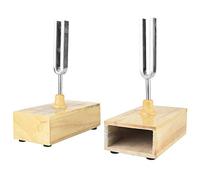2pcs Tuning Fork 440HZ Virbration Vibration avec Boîte de Résonateur en Bois, Sonic Energy Science Education Cadeaux Scientifiques avec Boîte de Résonateur en Bois