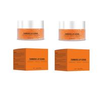 2PCS Turmeric Lip Scrub, Dead Skin Removal Exfoliating Moisturizing Balm for Dry Chapped Lips Fade Lip Lines Nourishing
