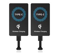 2PCS Type-C Qi Chargeur sans Fil Récepteur de Autocollant, Module de sans Fil avec Silicone Auto-adhésif Autocollant Récepteur de pour Téléphone Mobile