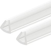 2pcs U-Shaped Rubber Protective Bands,4.9 Feet Length,Fits 3-4mm Edges,(5/16"" W X 9/32"" H) Clear
