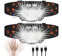 2pcs Ultra Powerful Led Headlamp, 1200l Rechargeable Headlamp 6 Lighting Modes With Motion Sensor Ipx4 Waterproof, Portable Led Head Lamp For Running Cycling Camping