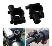2PCS Universal 10mm Support de Fixation Montage de Miroir de Moto, Collier de Rétroviseur de Guidon 7/8" Pour Cruiser Scooter ATV Sport Bike