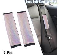 2pcs Universel Bling Ceinture Sécurité Épaule Tampon Couverture pour Voiture Rose Rouge