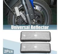 2pcs Universel Rectangle Forme Réflecteur pour Moto Blanc