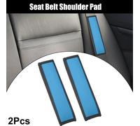 2pcs Universel Voiture Siège Ceinture Couverture Cou Tapis Faux Cuir Trou Bleu