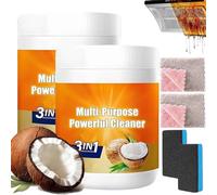 2Pcs Upgraded Multi Purpose Powerful Cleaner For Kitchen,3 In 1 Coconut Oil Cleaning Paste,Multipurpose Heavy Kitchen Duty Grease,For Faucets,Tiles,Oven & Stove Top