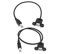 2pcs USB 2.0 B Mâle à B Femelle Câble USB 2.0 USB B Mâle à USB B Femelle Montage sur Panneau Câble d'extension Accessoires pour Modems Imprimantes Scanners