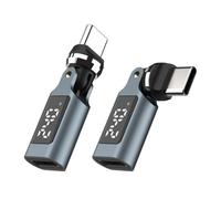 2PCS USB C to C Adapter 240W Fast Charging Converter 480Mbps Data Transfer 540° Rotation Digital Display Connector
