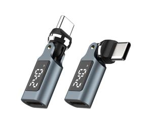 2PCS USB C to C Adapter 240W Fast Charging Converter 480Mbps Data Transfer 540° Rotation Digital Display Connector
